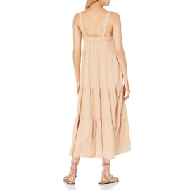 The Drop Women's Brit Tiered Ankle Maxi Tent Dress, Ginger, M