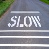 Slow Stencil, 36" Letter Height, Reusable Foldable Silicone Slow Pavement