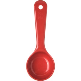 Carlisle 492405 Solid Short Handle Portion Control Spoon, 2 oz, Red