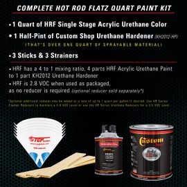 Custom Shop - Deep Aqua - Hot Rod Flatz Flat Matte Satin Urethane Auto Paint - Complete Quart Paint Kit - Professional Low Sheen Automotive, Car Truck Coating, 4:1 Mix Ratio