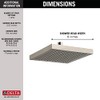 Delta Brushed Nickel Rain Shower Head, 8 Inch Square Shower