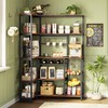 IRONCK Large Bakers Rack with Power Outlet, 6-Tier Corner Microwave