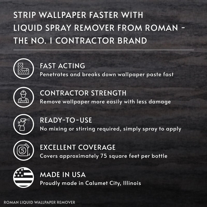 Roman Wallpaper Remover Liquid Spray, Contractor Strength Wallpaper Stripper and