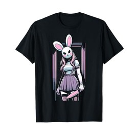Horror Pastel Goth Bunny Mask Girl Slasher Alt Anime Rabbit T-Shirt