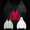 Trendy Crossover Balaclava Hooded Zip-up Sweatshirt lf1177 Free Size/M Red 3ea