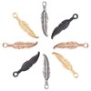 UNICRAFTALE About 8pcs 4 Colors Feather Charm Pendants 2mm Hole