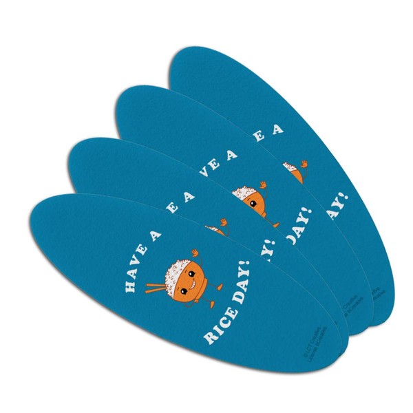 Have a Rice Day Nice Bowl Funny Humor Double-Sided Oval