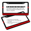 2 Pack Thin Red Line License Plate Frames - Black
