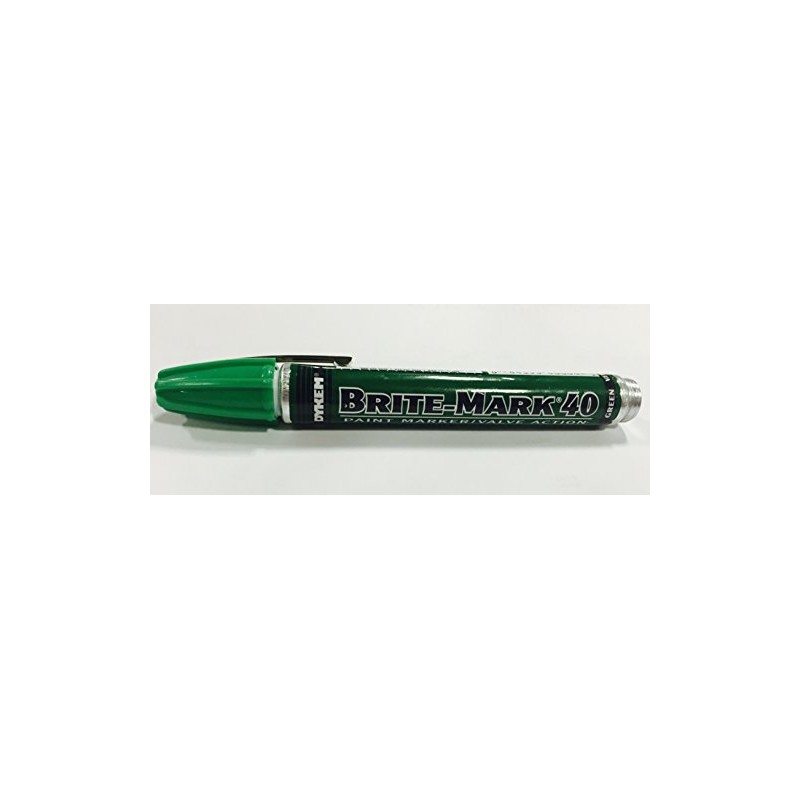DYKEM Brite-Mark 40 Paint Marker/Valve Action, Green, Bold, Bullet Tip,