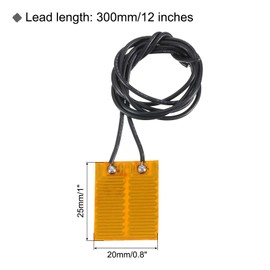 QUARKZMAN Heating Film Heating Plate 2.8 W 5 V Polyimide Heating Pad Glue PI Heating Elements Film 25 mm x 20 mm Heating Strip for Constant Temperature Pack of 4