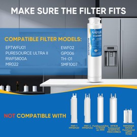 PUREPLUS Refrigerator Water Filter, Compatible with Frigidaire EPTWFU01, EWF02, Pure Source Ultra II, 3Pack