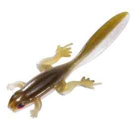 Dr.Fish 6 Pack Soft Plastic Frog Baits, 3.2 Inches Tadpole Swimbaits Frog Lures Bass Crappie Lures Creature Lizard Bait Shad Drop Shot Panfish Bluegill, Green Pumpkin