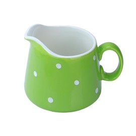 CHOOLD Polka Dot Ceramic Creamer with Handle,Coffee Milk Creamer Pitcher/Serving Pitcher/Sauce Pitcher/Milk Creamer Jug for Kitchen 8.5oz