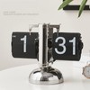Reloj Abatible Retro Minimalista, Reloj de Escritorio Mecánico con Tapa