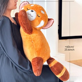 Liraziva Red Panda Plush Red Panda Stuffed Animal,Fire Fox Plush,Raccoon plushies,Soft Red Panda Toys Cute Red Panda Plush Toy,Simulation Animal Plushie Toy,Gift for Kids and Adults 65cm/25.6 Inches