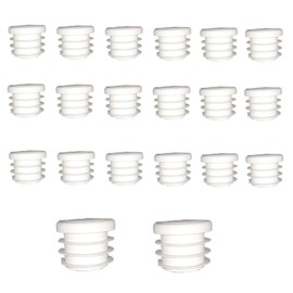20 Pcs Round Plastic Plugs, White Tube Inner End Caps, 40mm Cover for Furniture Chair Desk Leg Tables Foot, Pipe