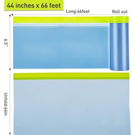 Tangibay Pre-Taped Masking Film for Painting - 44" x 66' Painters Plastic Sheeting with Automotive Paint Tape and Drape for Covering Cars, Walls, Windows and Furniture Protection (1 Roll)