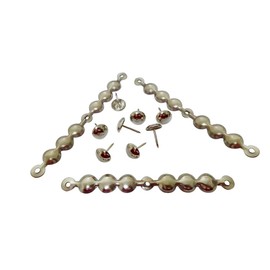 decotacks® Silver Upholstery Nailhead Trim, Silver Upholstery Nails/Tack, in Short (4in Long) Strips 7/16in (11mm) Head Diameter, Covers 6 Meters (6,6 Yards) [Nickel/Silver Finish] DX0511NI-S6M