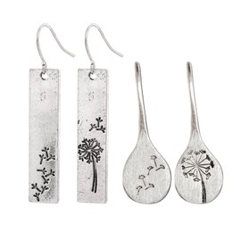 HDGSAFD 2 Pairs of Dandelion Retro Earrings, Women's Drop Earrings, Simple and Versatile Earrings, Women's Jewellery, Clothing Accessories