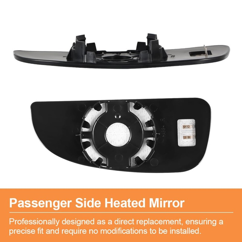 Senzeal Passenger Right Side Heated Lower Mirror Glass Replacement for