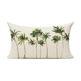 HODKHNO Throw Pillow Covers 12x20 Inch Modern Tropical Palm Trees Home Decor Pillowcase Cushion Case Lumbar Pillow Cover for Couch Bed Sofa