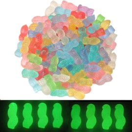 100 Pieces Luminous Mini Resin peanut Glow in The Dark Bulk Tiny peanut for Garden Micro Landscape Ornament Dollhouse Prank Christmas Birthday Party DIY Decoration Craft