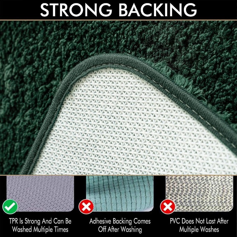 MIULEE Dark Green Absorbent Bath Rugs Soft Small Bathroom Mats