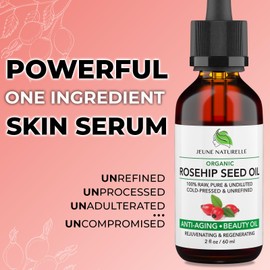 Rosehip Oil - Pure, Virgin, Cold Pressed - From Whole Berries (Pulp & Seeds), Natural Deep Orange Hue for Intensive Skin Repair - Undiluted Organic Rosehip Seed Oil, 2 oz