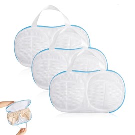 sylbx Pack of 3 Bra Net Washing, Net for Washing Machine, Bra Wash Bag, Laundry Bag, Mesh Wash Bag with Zip, Laundry Bag with Zip, Reusable Laundry Bag, Washing Bag Net