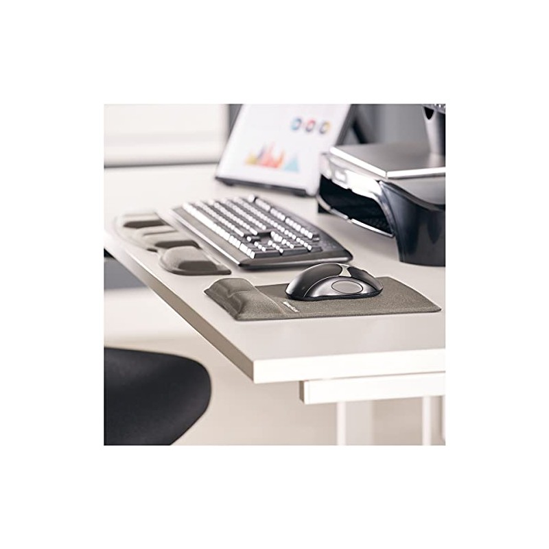 Fellowes MICROBAN Memory Form Mouse Pad Wrist Support - Graphite