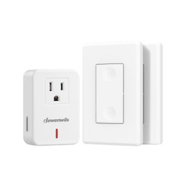 DEWENWILS Wireless Remote Wall Switch and Outlet, Plug in Remote Control Outlet Light Switch for Christmas Decoration, No Wiring, Expandable, 100ft RF Range, ETL Listed (2 Switches and 1 Receiver)