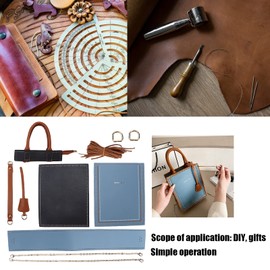 Leather Bag Making Kit PU Material Leather Crochet Bags Making Accessories for Handbag Purses Shoulder Crossbody Bags DIY Craft(Blue)