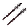 Beavorty 2pcs Wooden Handle Round Hair Brush Comb for Curling