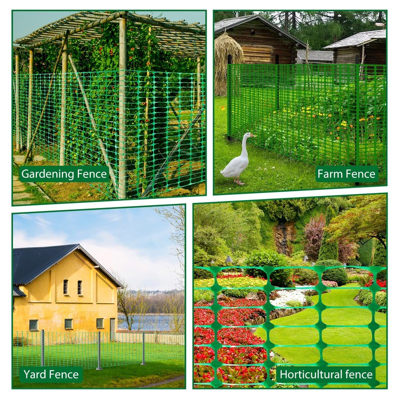 Safety Fence Plastic Mesh Fencing Roll,1 Roll with 25 Steel