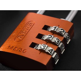 Padlock combination aluminum 30mm orange