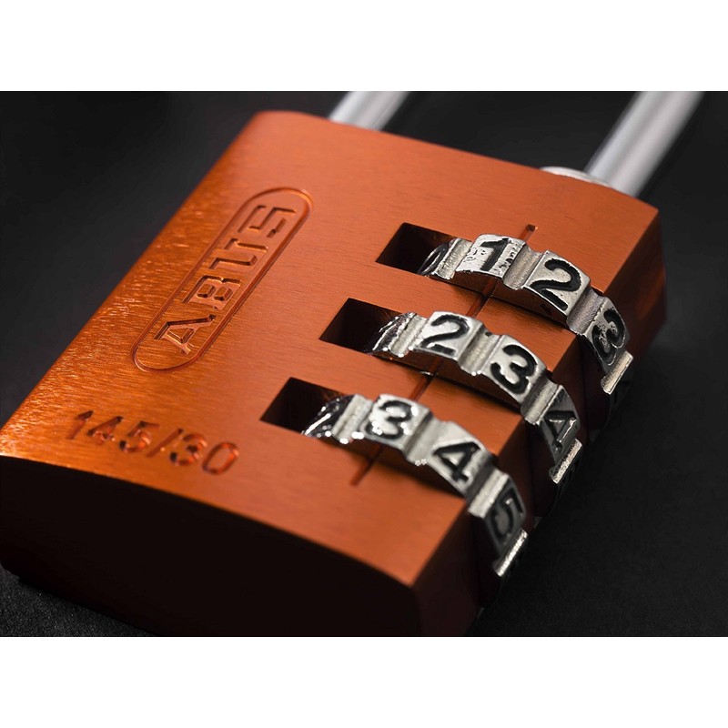 Padlock combination aluminum 30mm orange