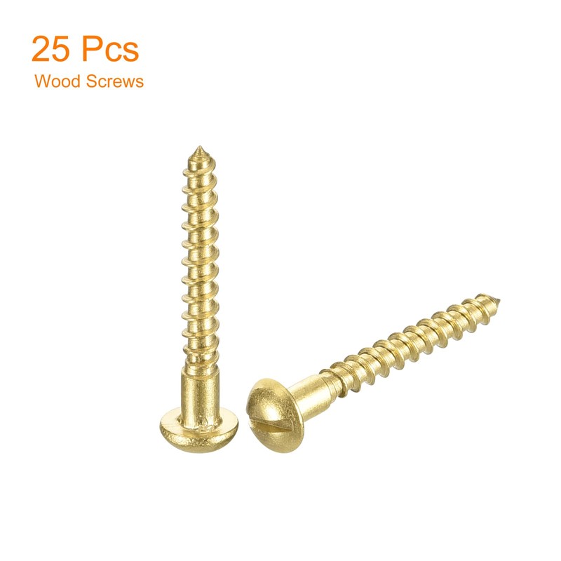 sourcing map Wood Screws M2 x 16mm Slotted Round Head