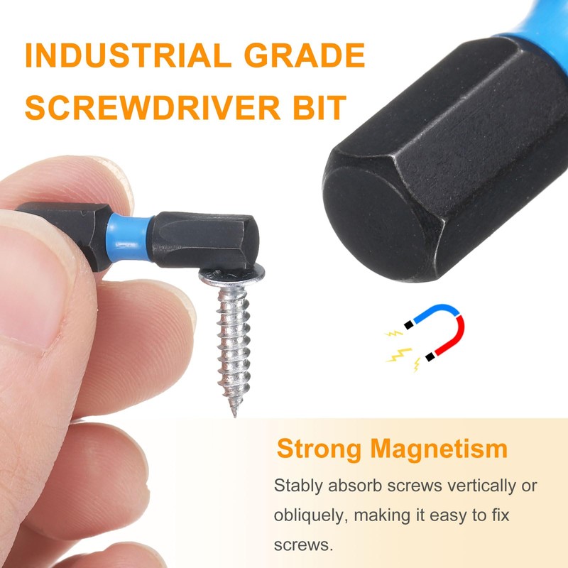 HARFINGTON 4pcs H1/4 SAE Hex Screwdriver Bit 1/4" Hex Shank