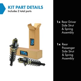 TRQ Rear Driver and Passenger Side Strut and Spring Assembly Set Loaded Compatible with 04-09 Toyota Prius