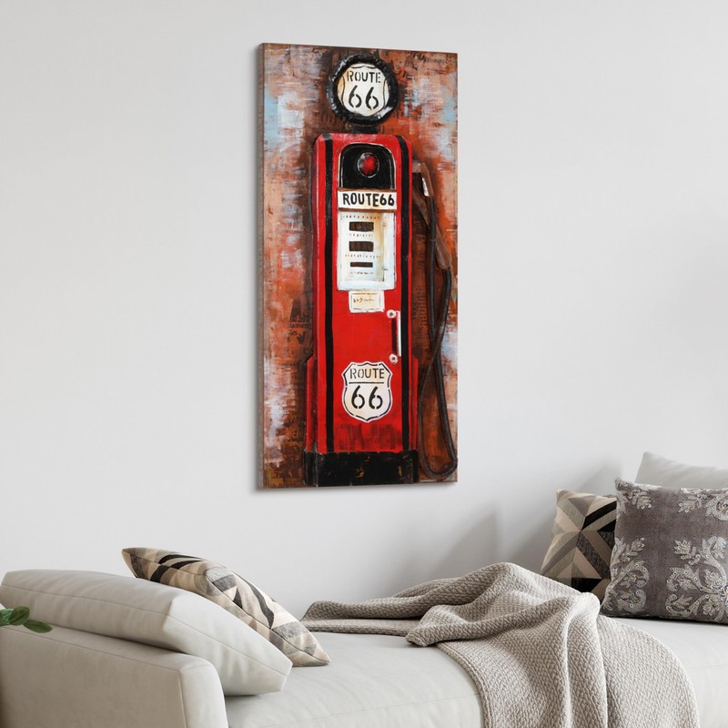 Empire Art Direct "Gas Pump" Mixed Media Hand Painted Iron