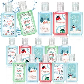 Piuaeue 50 Pcs Christmas Mini Hand Sanitizer Bulk Christmas Gifts Favors 1fl oz Travel Size Hand Soap Gift Small Hand Sanitizer Thank You Gifts for Christmas Goodie Bags Stocking Stuffers (Snow)