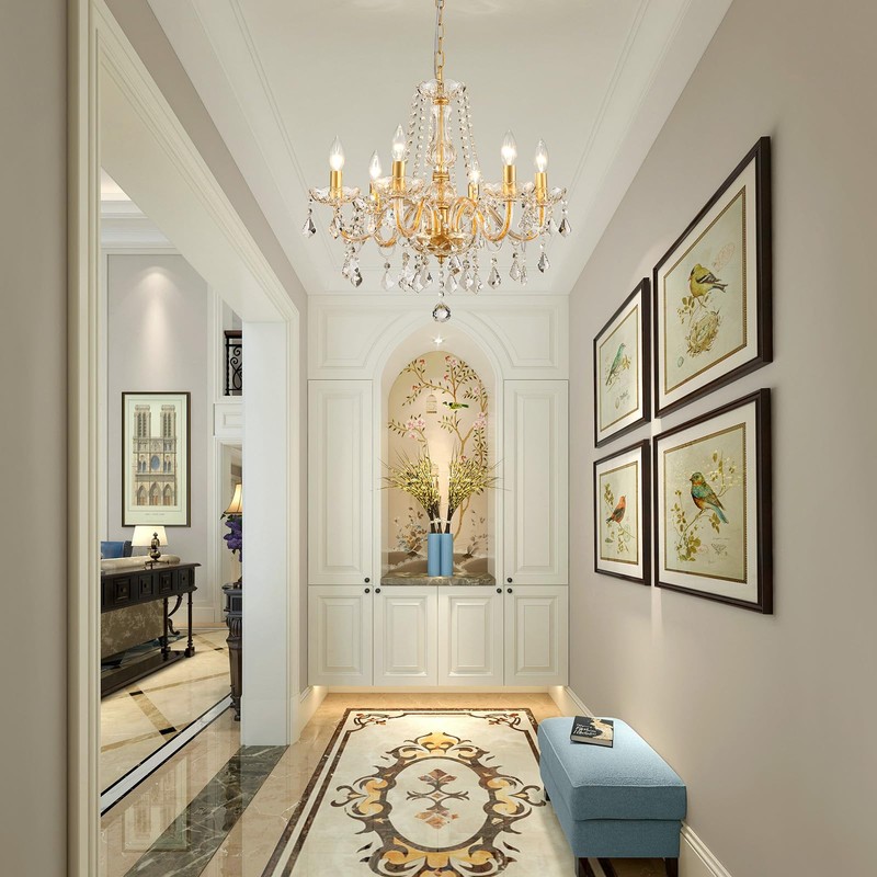 Uiimeces Crystal Chandelier Light Fixture, Modern K9 Crystal Chandelier for