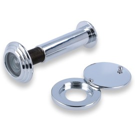 MS Beschläge Door Viewer Door Viewer Safety Fire Protection Door View Front Door Viewer for Door Thickness 55 mm - 80 mm Glass Lens Fireproof Privacy Cover Door Monitoring Diameter 14 mm (Shiny