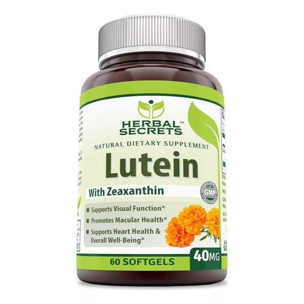 Herbal Secrets Lutein Luteína 40mg 60 Softgels Sabor Sin Sabor