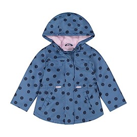 Carter's Girls' Fleece Lined Midweight Jacket, Navy Dots, 5/6