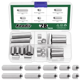 Keadic 28Pcs 304 Stainless Steel Hex Connector Nut Assortment Set, Metric Hex Coupling Nuts for Counter Sofa Furniture Repair (M6)