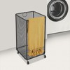 Laundry Basket with Wheels,Square Rolling Laundry Basket,Hollow Mesh Laundry Hamper