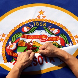 Anley Rip-Proof Double Sided 3-Ply Minnesota State Flag 3x5 Foot - Vivid Color, Canvas Header and Wrinkle Resistant - The Strongest, Longest Lasting Minnesota MN Flags 3 X 5 Ft