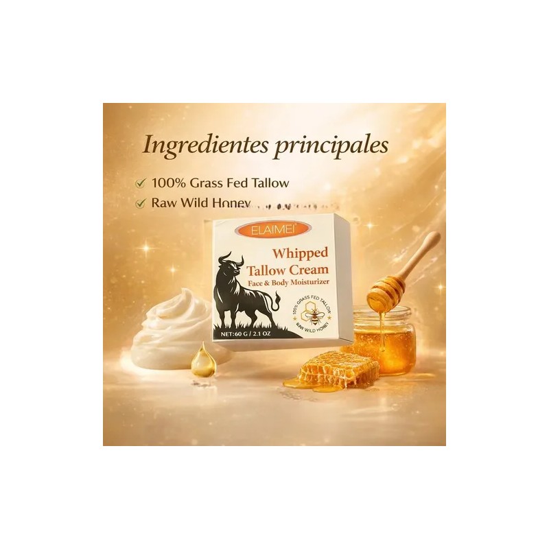 Crema Natural Sebo De Res Humectante Facial Y Corporal,kit 2