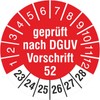 Pack of 100 test labels 18 mm tested DGUV information